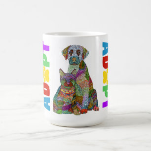 Café Taza de concienciación sobre la adopción de mascot