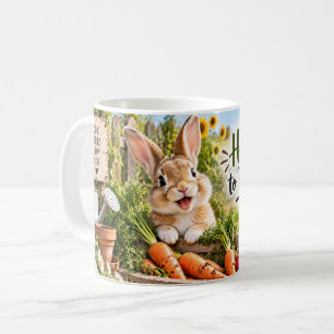 Café Taza de conejo alegre para estar aquí