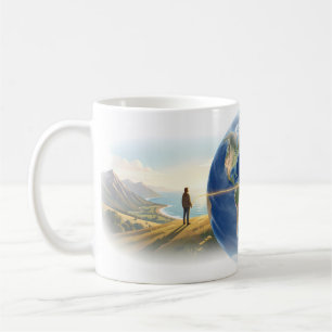 Café Taza de conexión de hilo dorado alrededor del mund