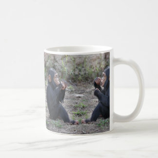 Café Taza de consumición doble de los chimpancés del
