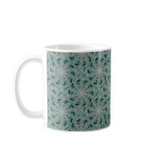 Taza de copo de nieve botánico de invierno