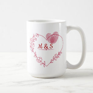 Café Taza de corazón con huella dactilar de San Valentí