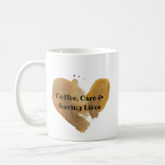 Café Taza de Corazón de Acuarela Café, Cuidado y Salvan