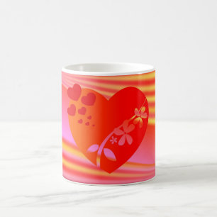 Café Taza de corazón de amor del día de San Valentín