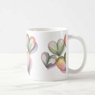 Café Taza de corazón de suculenta verde