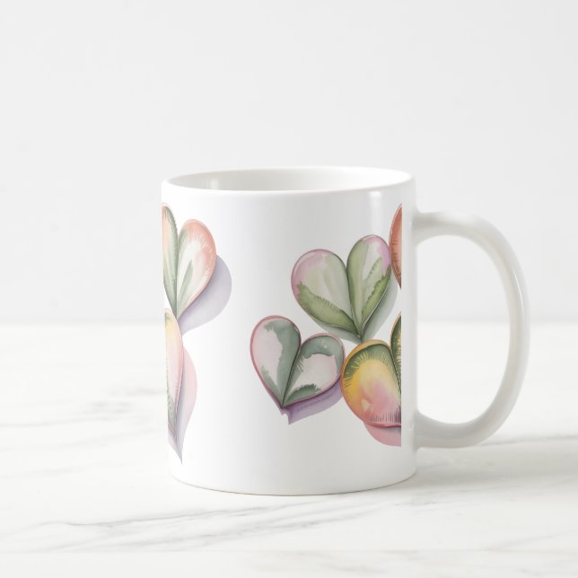 Café Taza de corazón de suculenta verde (Derecha)