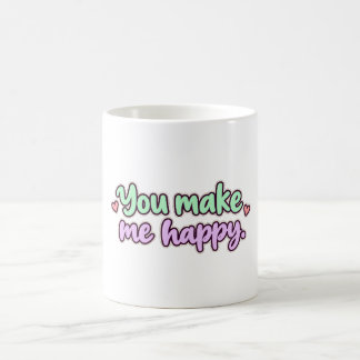 Café Taza de corazones pastel que me hace feliz