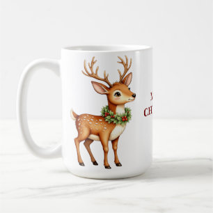 Café Taza de corona de ciervos de Navidad