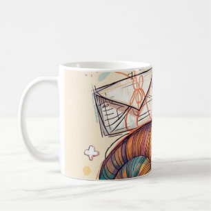 Café Taza de correo caracol feliz