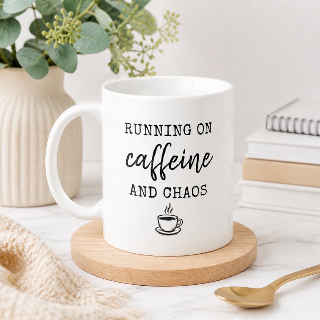 Café Taza de Correr con Cafeína y Caos (Subido por el creador)