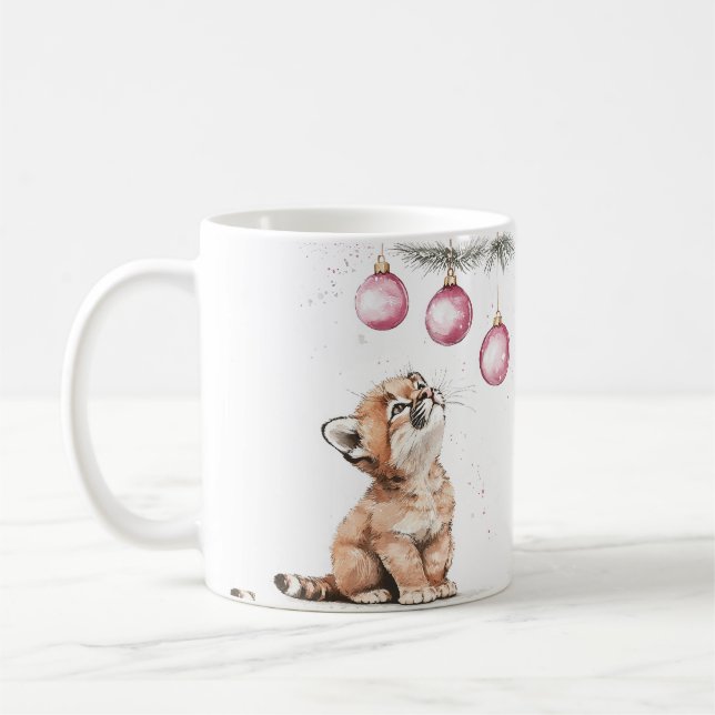 Café Taza de cougar de cerámica mate de 11oz (Izquierda)