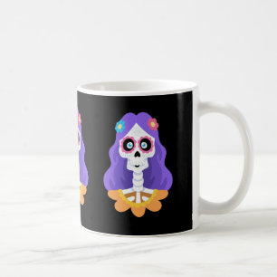 Café Taza de cráneo de azúcar de Halloween del Día de M