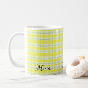 Café Taza de Cuadros Amarillos