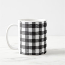 Taza de Cuadros Búfalo Negros y Blancos