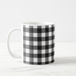 Café Taza de Cuadros Búfalo Negros y Blancos