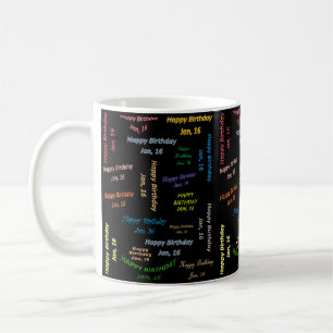 Café Taza de cumpleaños 16 de enero
