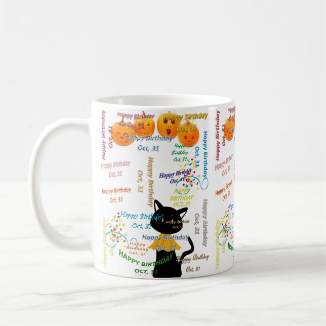 Café Taza de cumpleaños 31 de Octubre (Izquierda)