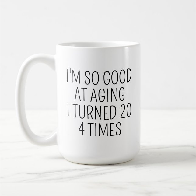 Café Taza de cumpleaños 80, Regalo de cumpleaños 80, Pe (Izquierda)