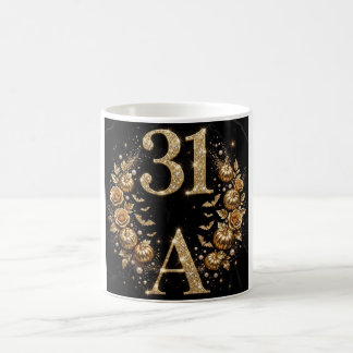 Café Taza de cumpleaños de Halloween de lujo con letra