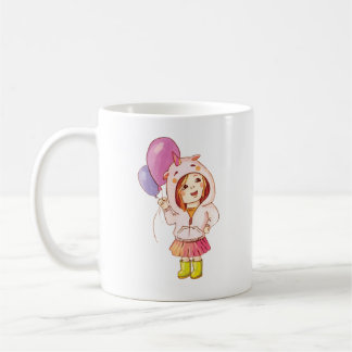 Café Taza de cumpleaños de niña unicornio divertida