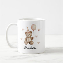 Taza de cumpleaños de oso de peluche personalizada
