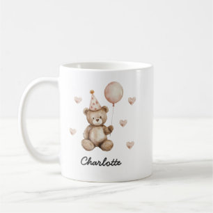 Café Taza de cumpleaños de oso de peluche personalizada