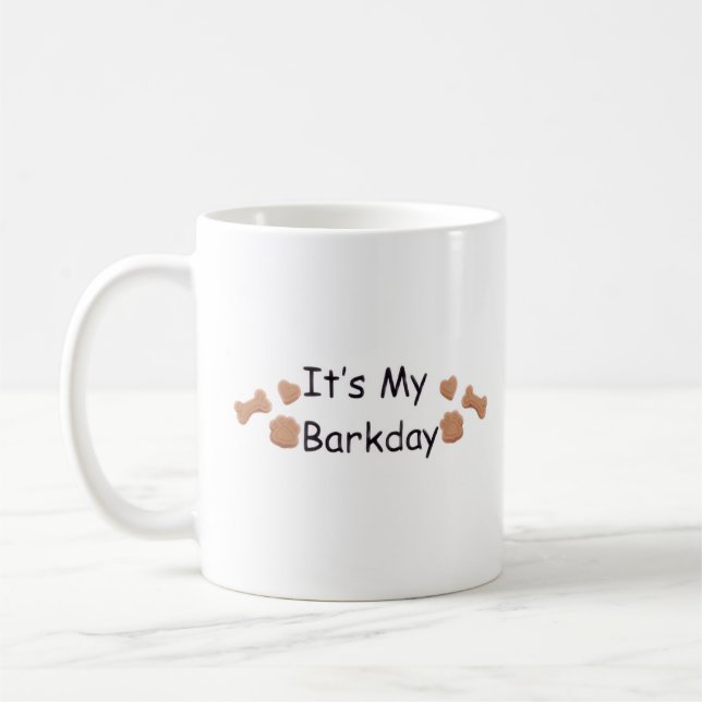 Café Taza de cumpleaños de perro con huella de pata ado (Izquierda)
