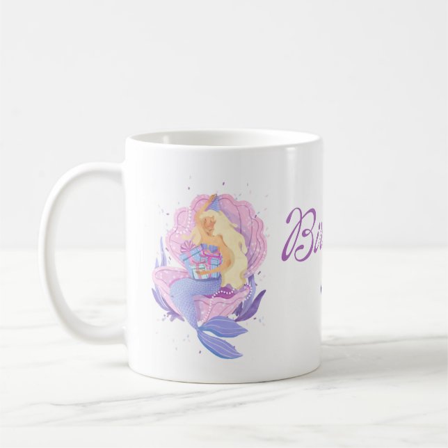 Café Taza de cumpleaños de sirena (Izquierda)