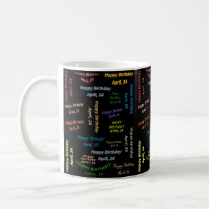 Café Taza de cumpleaños del 24 de abril