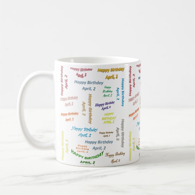 Café Taza de cumpleaños del 2 de abril (Izquierda)