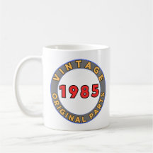 Taza de cumpleaños retro vintage 1985 piezas origi