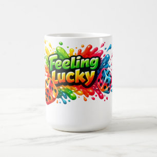 Café Taza de dados Sintiendo Suerte
