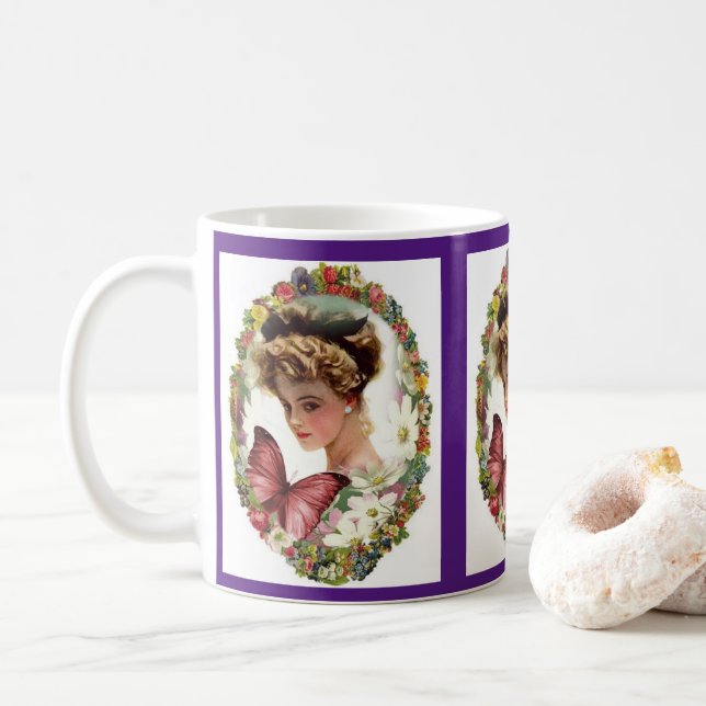 Café Taza de dama victoriana (Con donut)