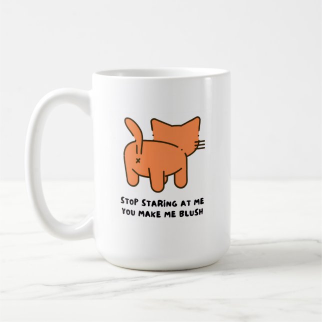 Café Taza De Deja De Mirarme Me Haces Sonrojar  (Izquierda)