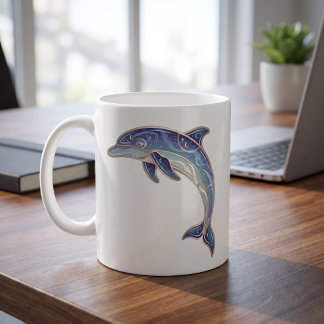 Café Taza de delfín celestial Luxury Line Art