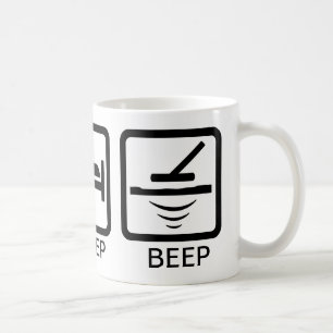 Café Taza de detección metalizado de EAT-SLEEP-BEEP
