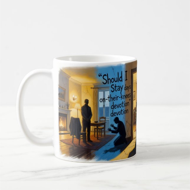 Café Taza de devoción ¿Debería quedarme o debería irme? (Izquierda)