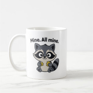 Café Taza de dibujos animados con meme de mapache travi
