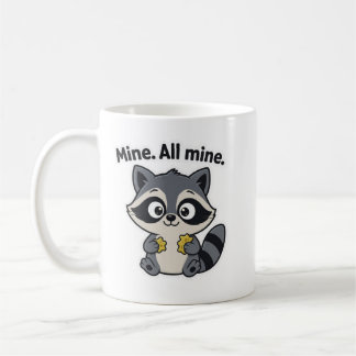 Café Taza de dibujos animados con meme de mapache travi