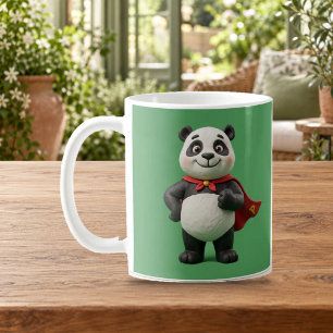 Café Taza de dibujos animados de arcilla de héroe panda