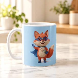 Café Taza de dibujos animados de arcilla de héroe zorro