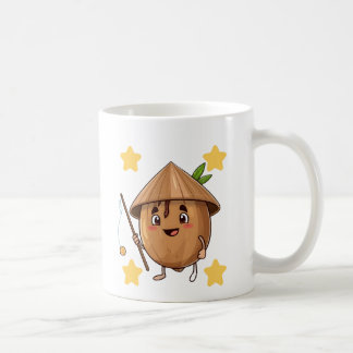 Café Taza de dibujos animados de coco de pesca lindo co