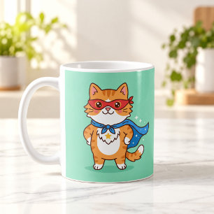 Café Taza de dibujos animados lindos del héroe Super Ca