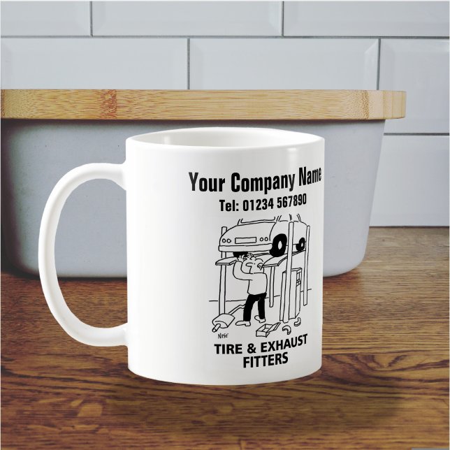 Café Taza de dibujos animados para instaladores de neum (Mechanic Mug)