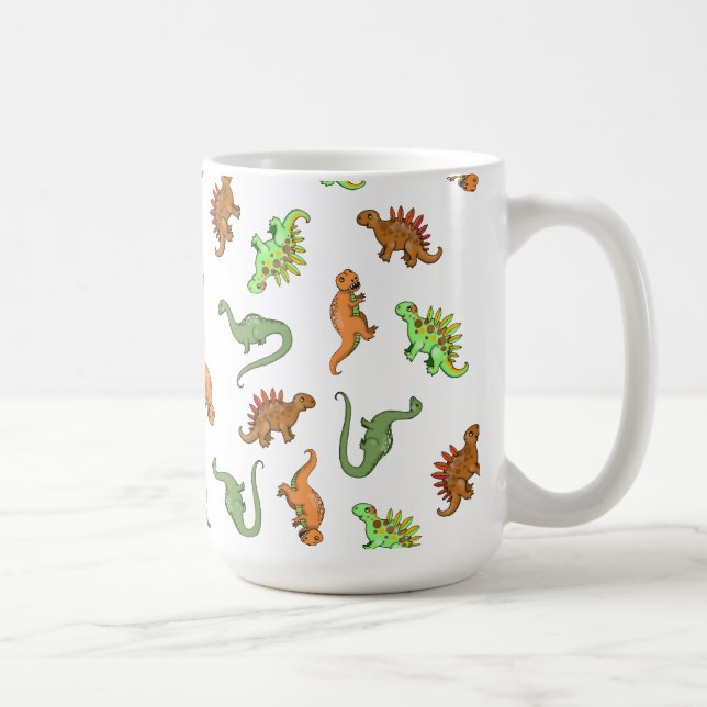 Café Taza de dinosaurio lindo (Derecha)