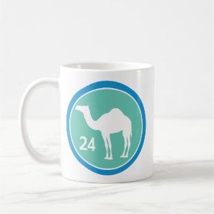Café Taza de diseño de camello de 24 horas (azul/verde)