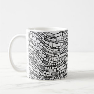 Café Taza de diseño de tinta de bolígrafo en blanco y n
