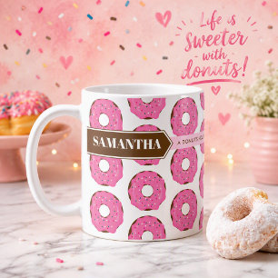 Café Taza de Donut con Nombre y Frase