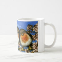 Taza de dos petirrojos por el enlace de Tania