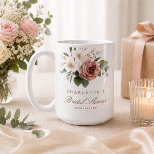 Café Taza de Ducha de Novia Floral de Otoño – Regalo Pe